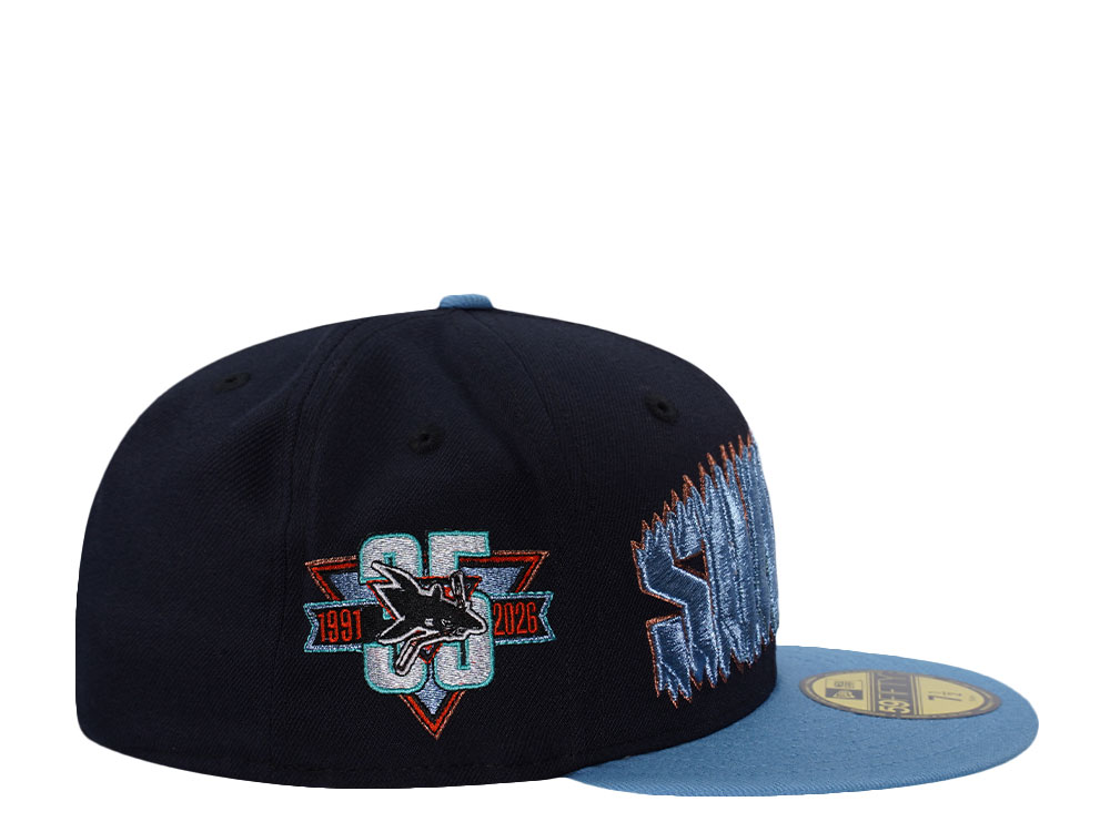 New Era San Jose Sharks 35th Anniversary Navy Two Tone Edition 59Fifty Fitted Cap
