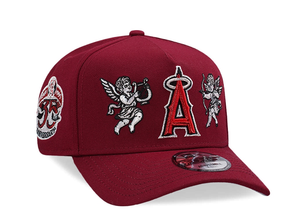 New Era Anaheim Angels 35th Anniversary Cupids Cardinal Red Prime Edition 9Forty A Frame Snapback Cap