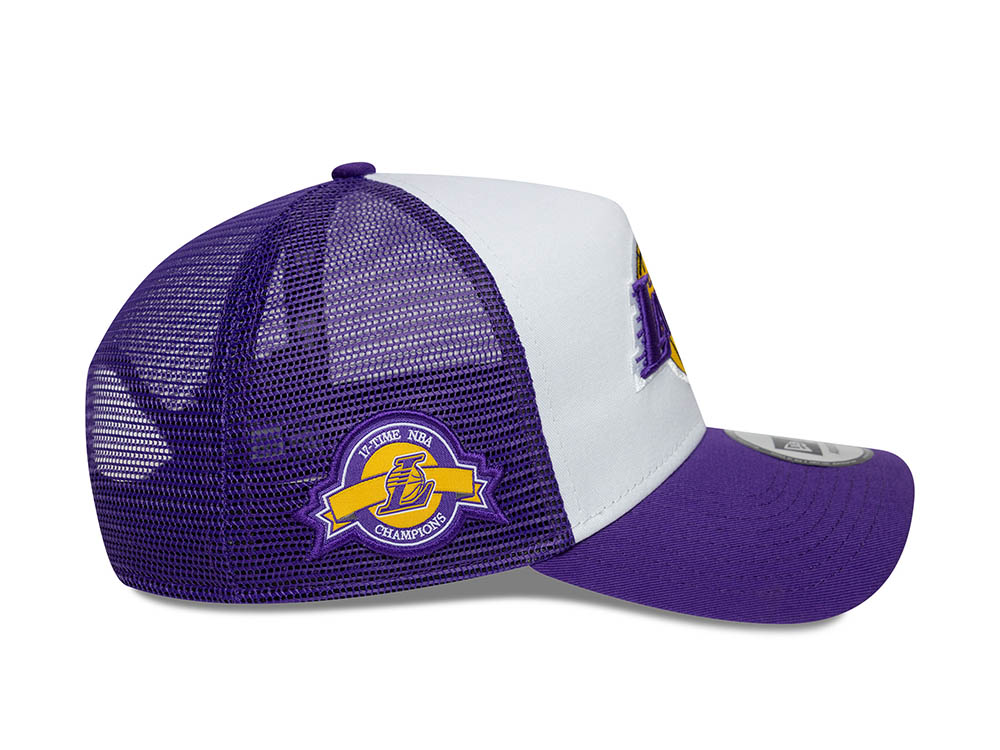New Era Los Angeles Lakers 17 Time NBA Champions Edition 9Forty A Frame Trucker Snapback Cap