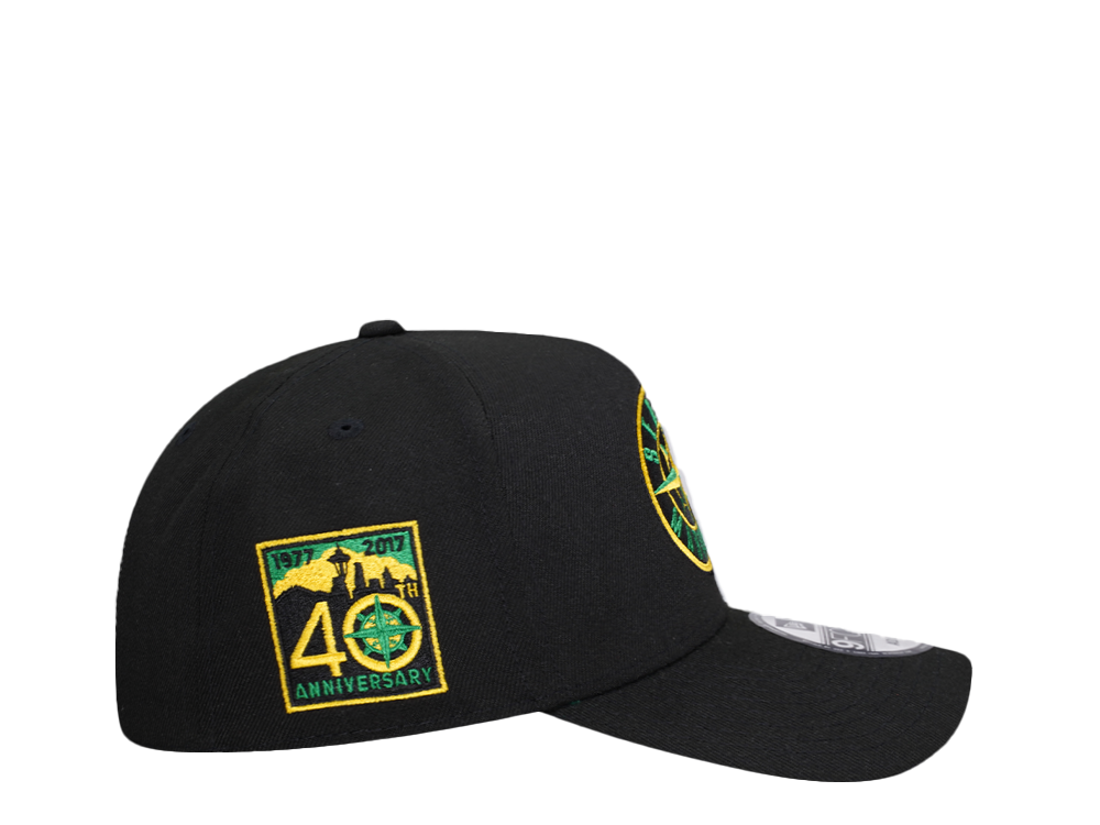 New Era Seattle Mariners 40th Anniversary Throwback Black Edition 9Forty A Frame Snapback Cap