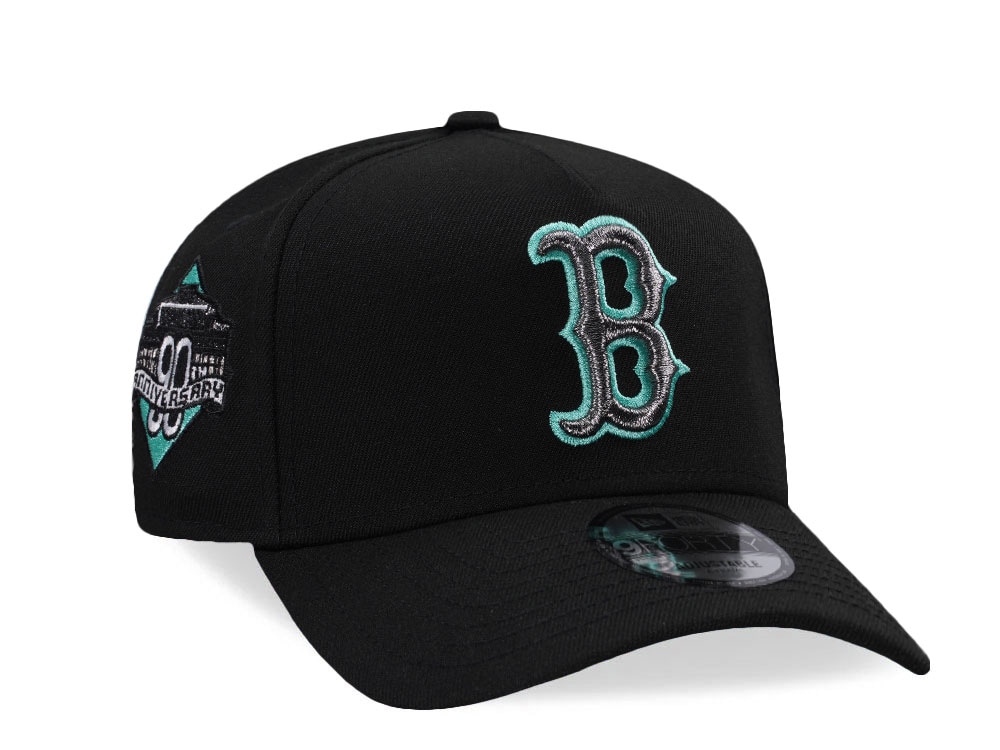 New Era Boston Red Sox 90th Anniversary Mint Black Prime Edition 9Forty A Frame Snapback Cap