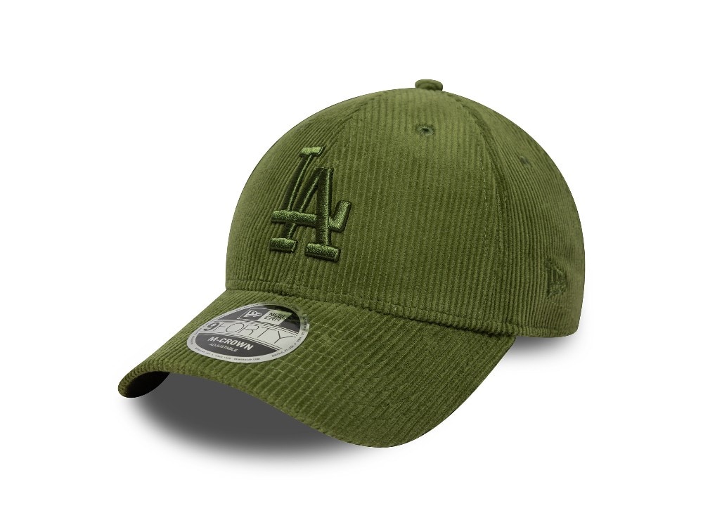 New Era Los Angeles Dodgers Green Corduroy 9Forty M Crown Snapback Cap
