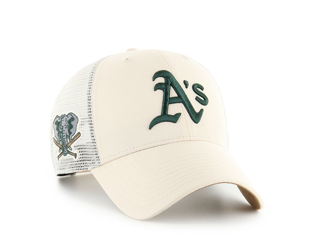 47Brand Oakland Athletics Natural Branson Sure Shot Edition Trucker MVP Snapback Cap