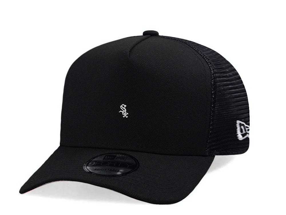 New Era Chicago White Sox Micro Logo Black Edition 9Forty A Frame Trucker Snapback Cap