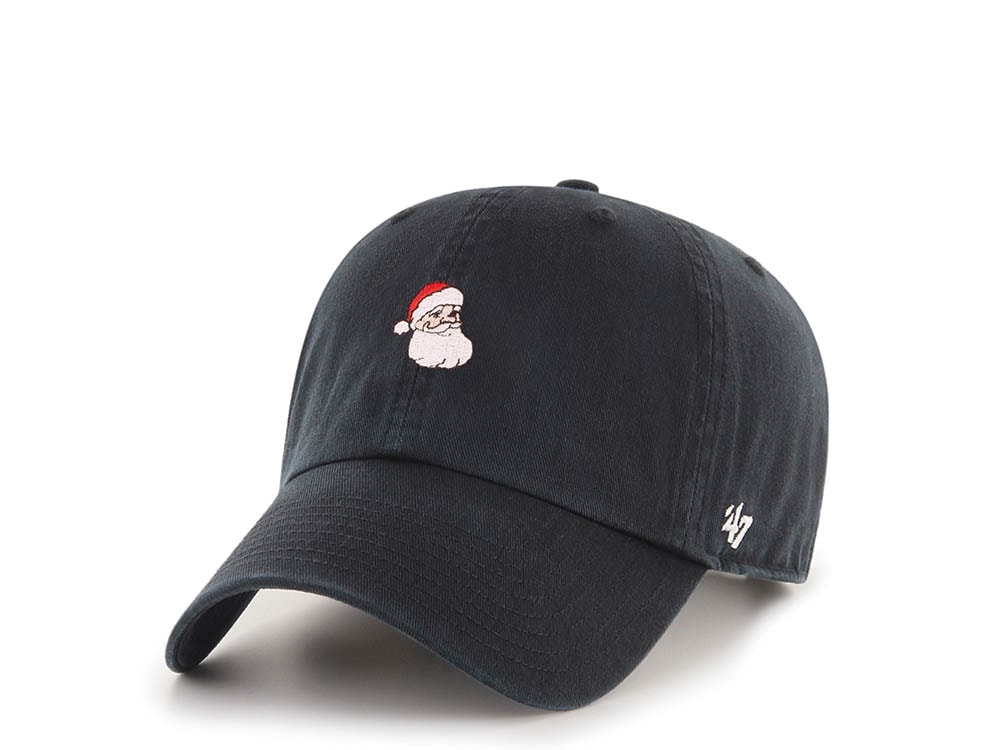 47Brand Santa Claus Holiday Black Base Runner Clean Up Strapback Cap