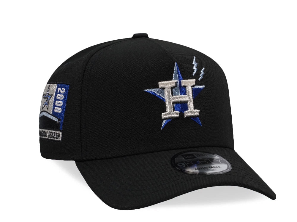 New Era Houston Astros Inaugural Season 2000 Black Prime Edition 9Forty A Frame Snapback Cap