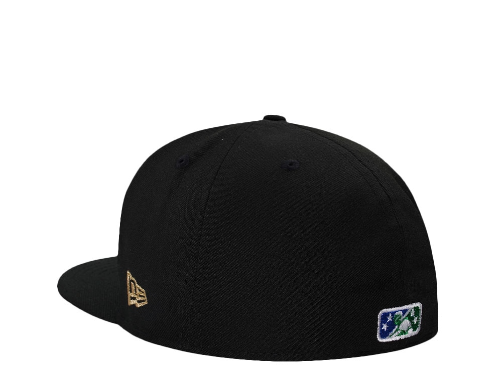 New Era Hartford Yard Goats Black Throwback Edition 59Fifty A Frame Fitted Cap