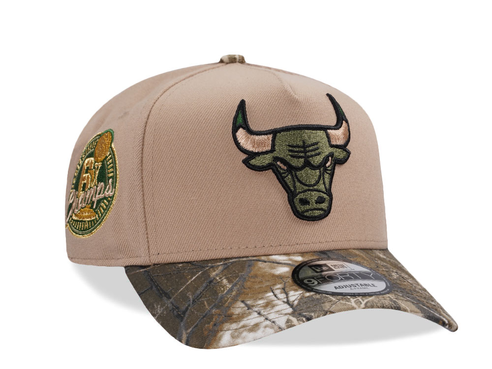New Era Chicago Bulls 6x Champs Camel Realtree Edition 9Forty A Frame Snapback Cap
