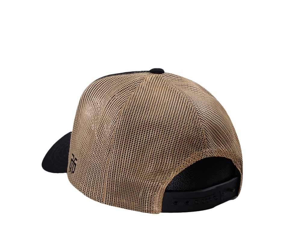 Parallel Union Fire Skull Patch Black Distressed Edition Trucker Snapback Cap