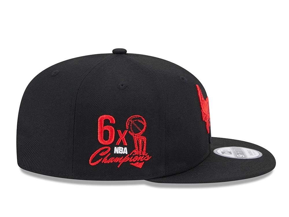 New Era Chicago Bulls Team Drip 6x Champions Black Edition 9Fifty Snapback Cap