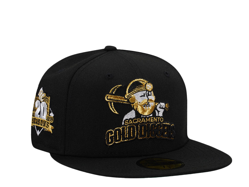 New Era Sacrament River Cats Gold Diggers 20 Seasons Black Throwback Edition 59Fifty Fitted Cap
