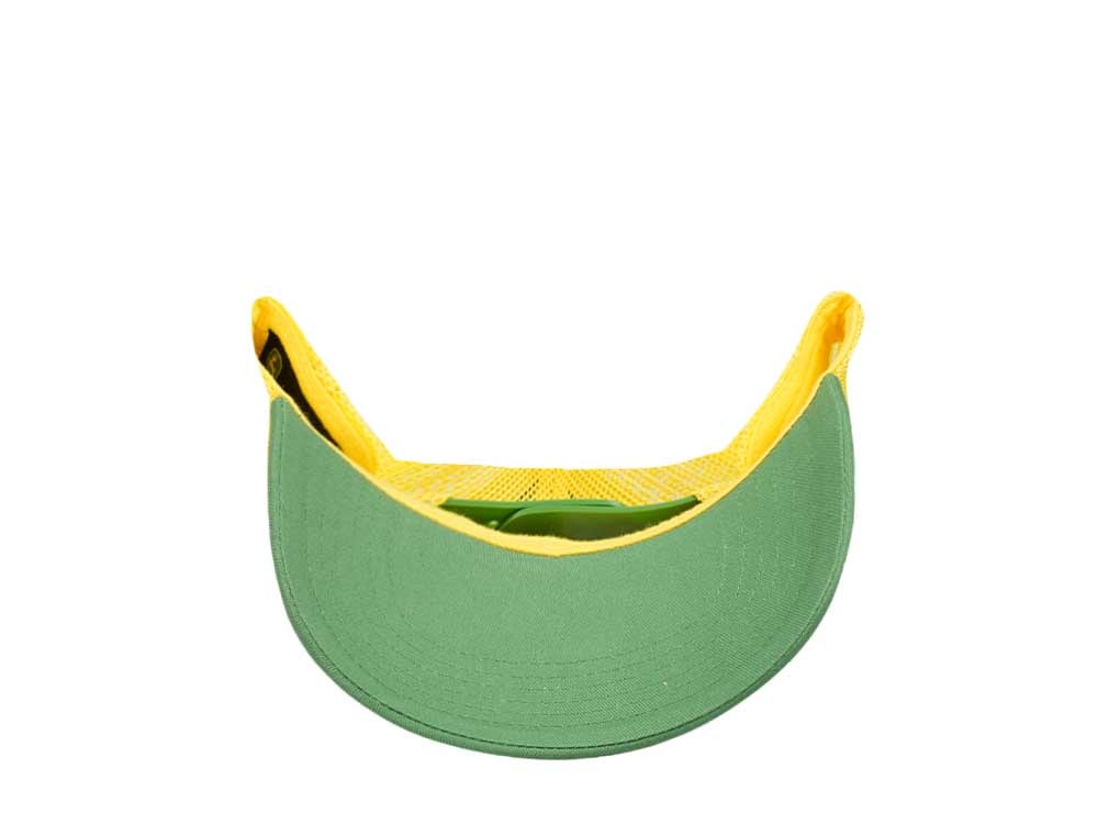 John Deere Logo Mesh Yellow Green Trucker Snapback Cap