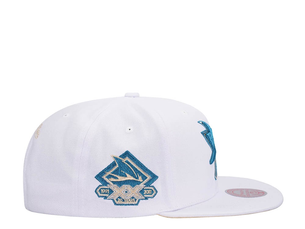 Mitchell & Ness San Jose Sharks 20th Anniversary Winter White Snapback Cap