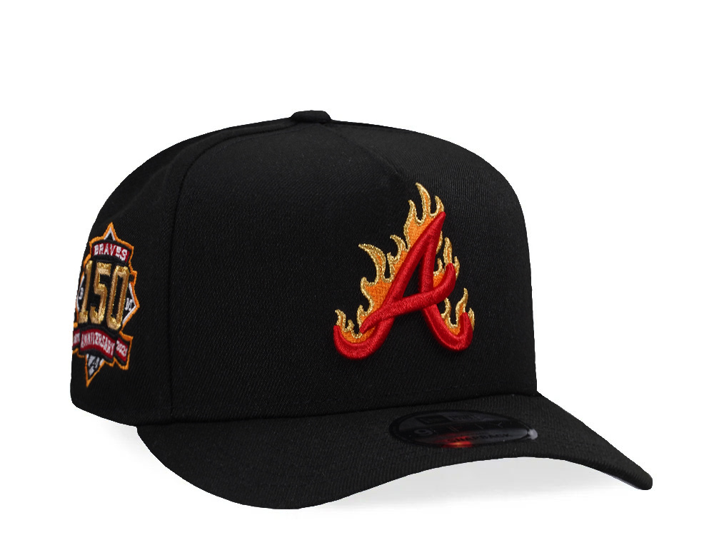 New Era Atlanta Braves 150th Anniversary Flame Black Prime Edition 9Fifty A Frame Snapback Cap