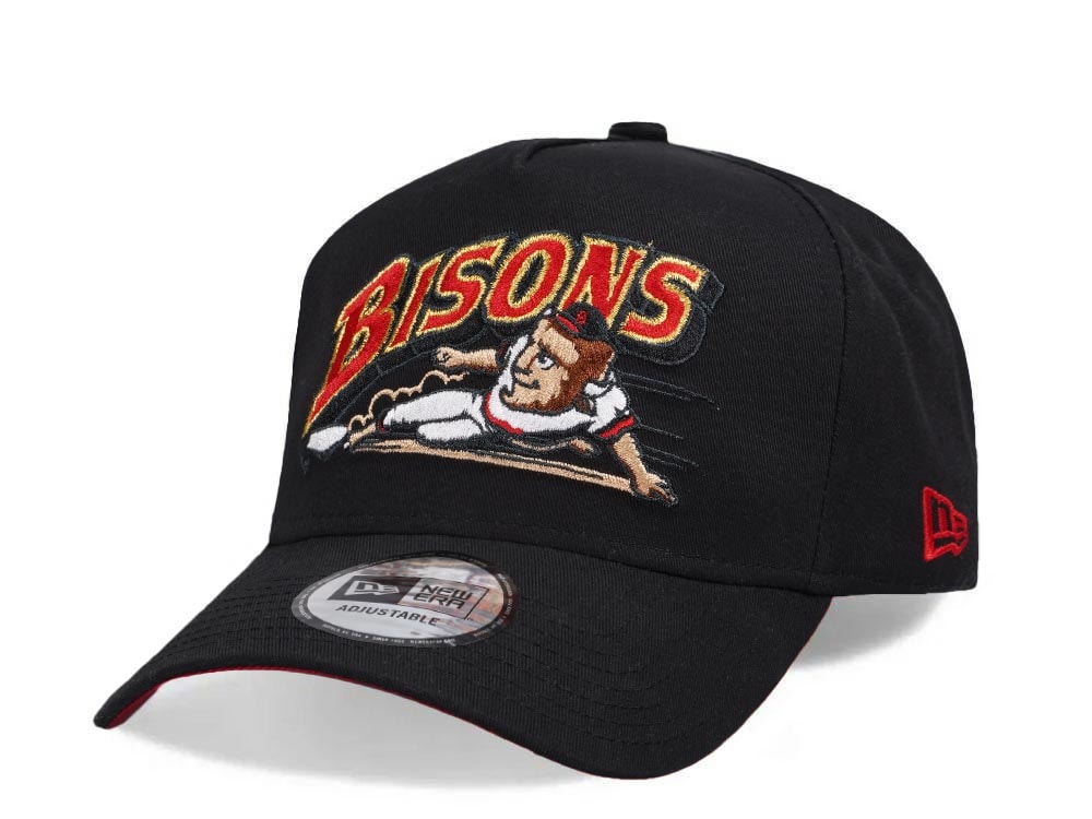 New Era Buffalo Bisons Black and Red 9Forty A Frame Snapback Cap