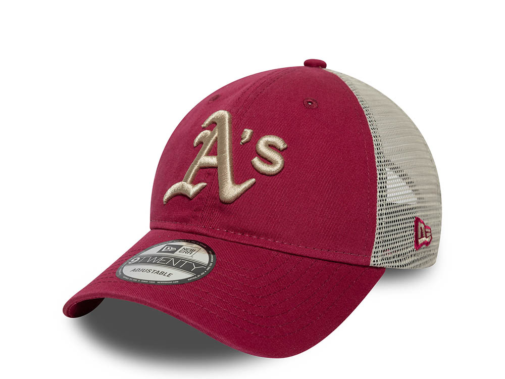 New Era Oakland Athletics Washed Cherry 9Twenty Trucker Strapback Cap