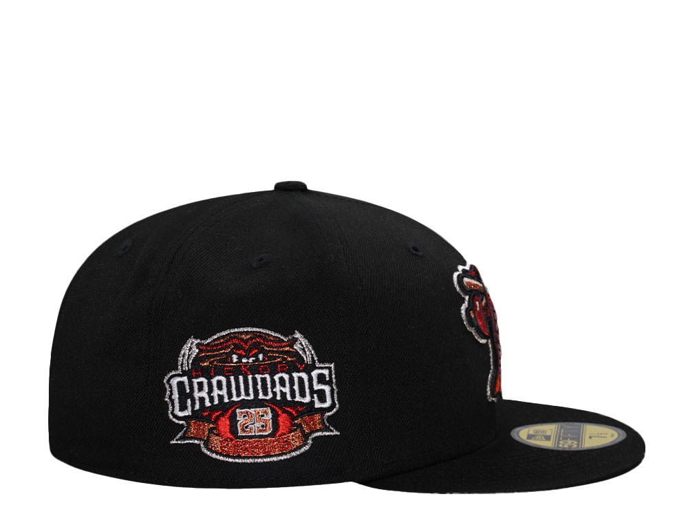 New Era Hickory Crawdads 25 Seasons Black Throwback 59Fifty Fitted Cap