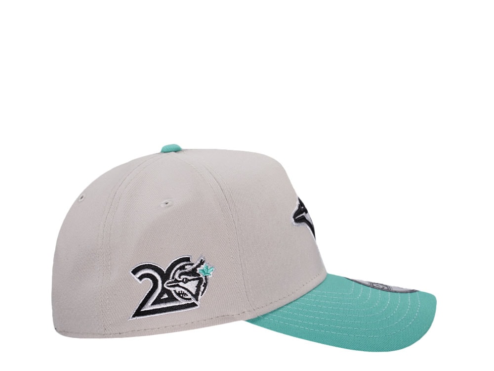 New Era Toronto Blue Jays 20th Anniversary Stone Mint Two Tone Edition 9Forty A Frame Snapback Cap