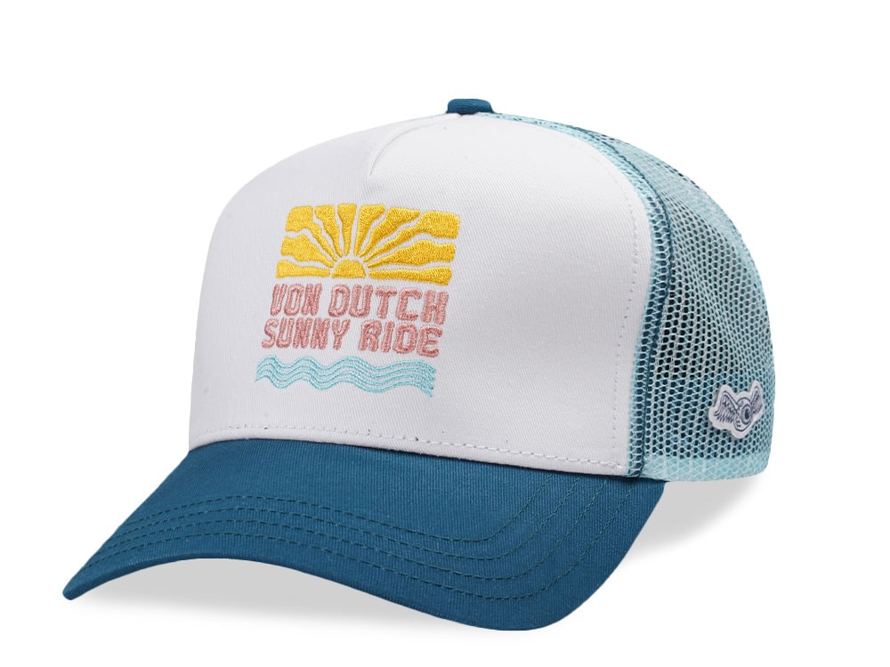 Von Dutch Embroidery Sunny Ride Two Tone Trucker Snapback Cap