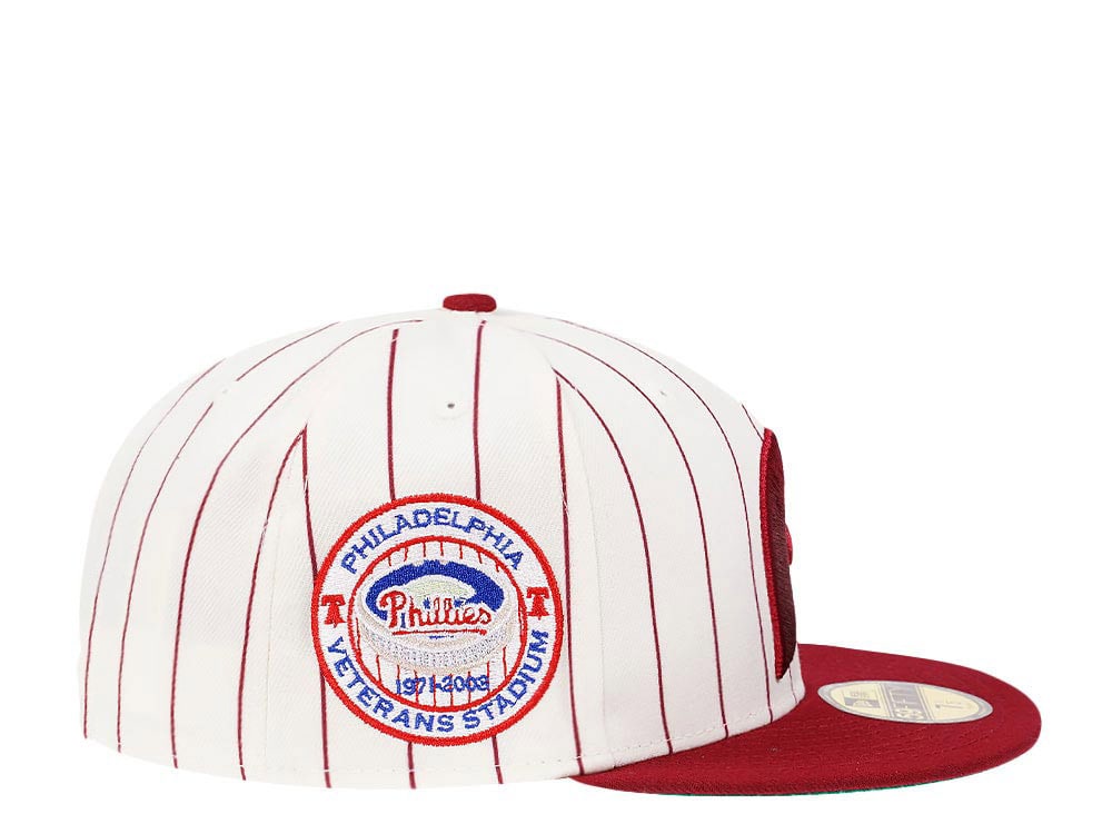 New Era Philadelphia Phillies Veterans Stadium Pinstripe Heroes Elite Edition 59Fifty Fitted Cap