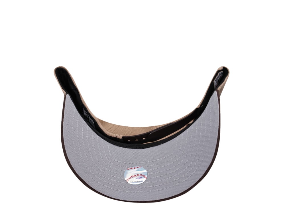 New Era New York Mets 40th Anniversary Tan Metallic Two Tone Edition 9Fifty A Frame Snapback Cap