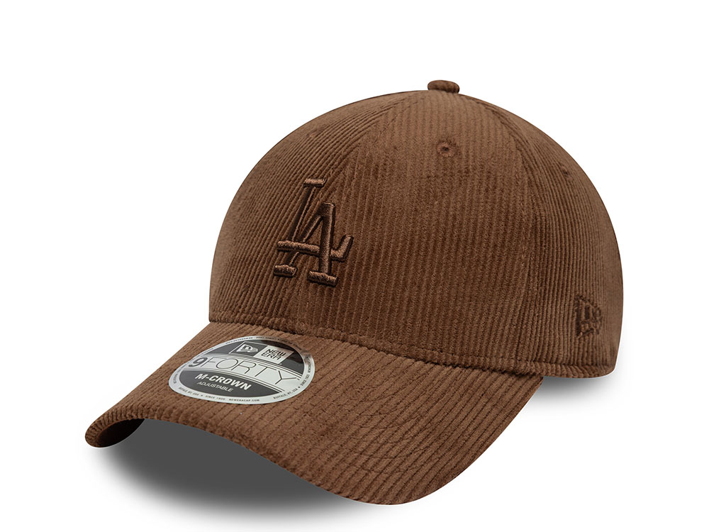 New Era Los Angeles Dodgers Brown Corduroy 9Forty M Crown Strapback Cap