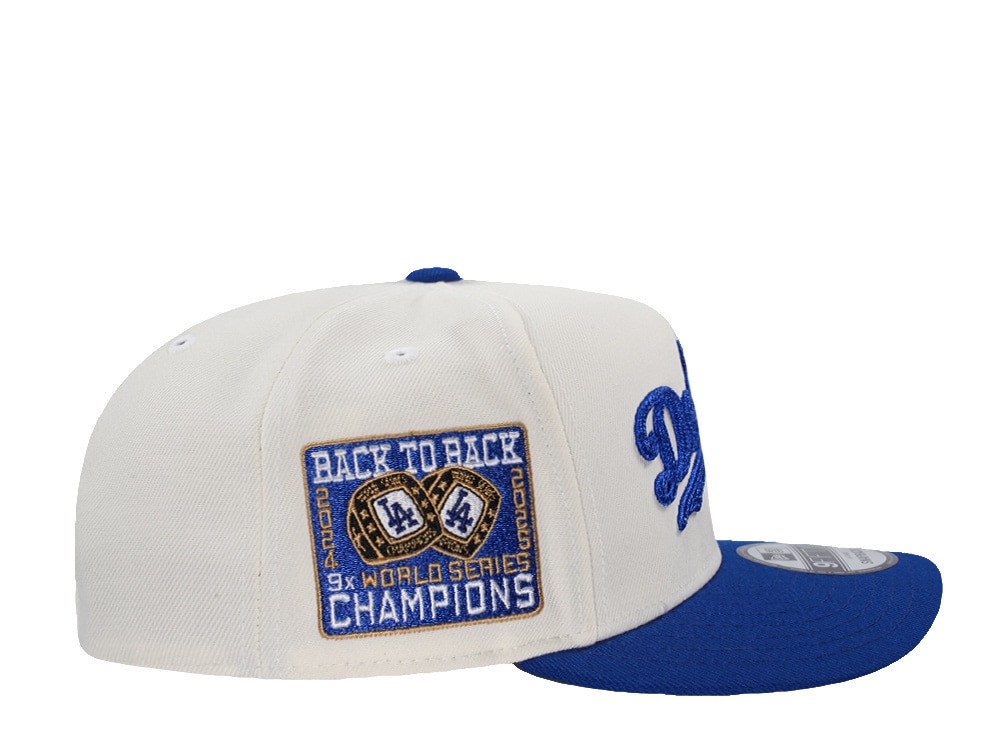 New Era Los Angeles Dodgers Back to Back World Series White Classic Edition 9Fifty A Frame Snapback Cap