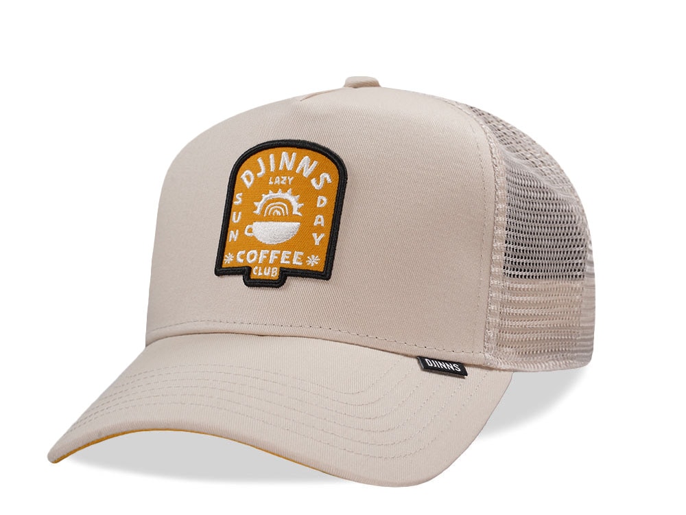Djinns Lazy Sunday Coffee Club Khaki Trucker Snapback Cap