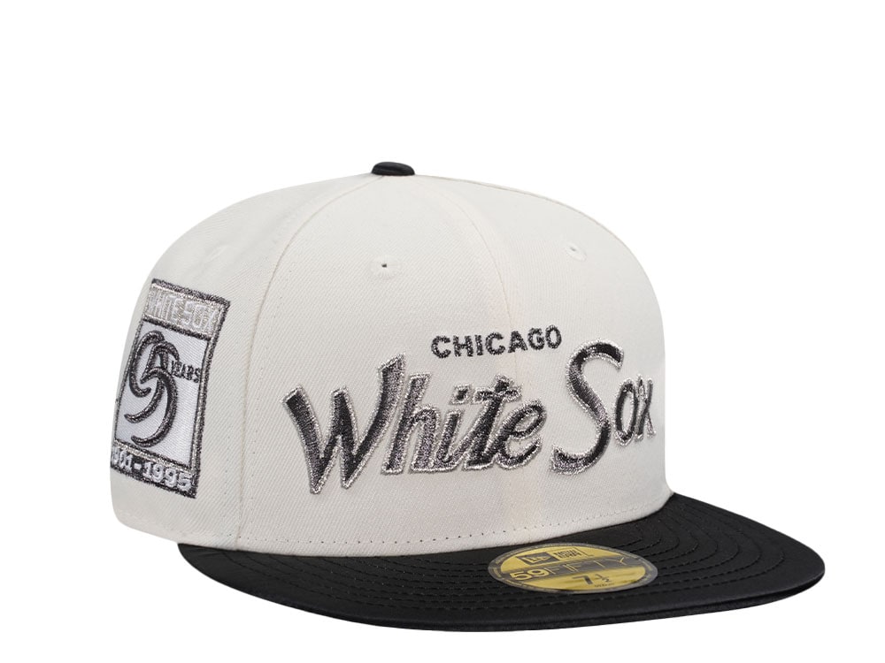 New Era Chicago White Sox 95 Years Satin Edition White Black 59Fifty Fitted Cap