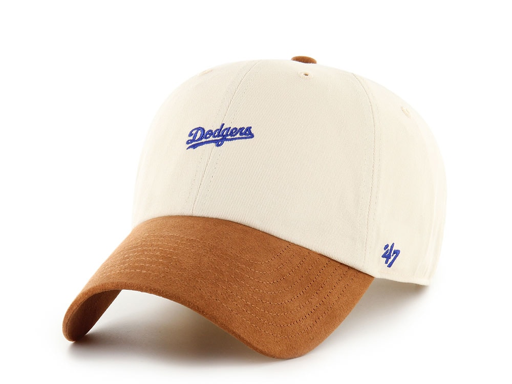 47 Brand Los Angeles Dodgers Script Suede Visor Natural Clean Up Strapback Cap