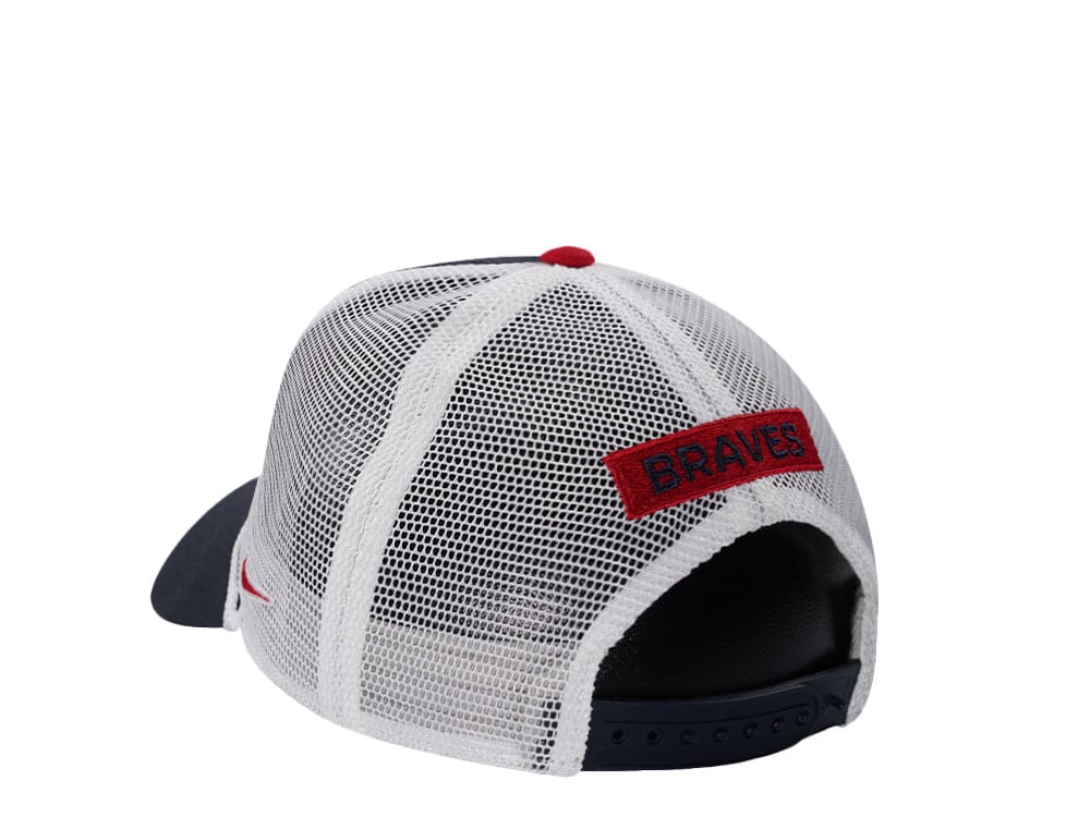 Nike Atlanta Braves Primetime Dri-Fit Rise Navy Edition Trucker Snapback Cap