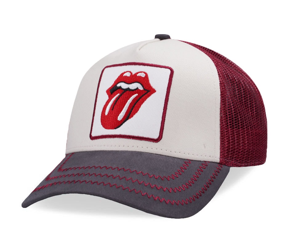 Amplified Rolling Stones Stone Red Trucker Snapback Cap