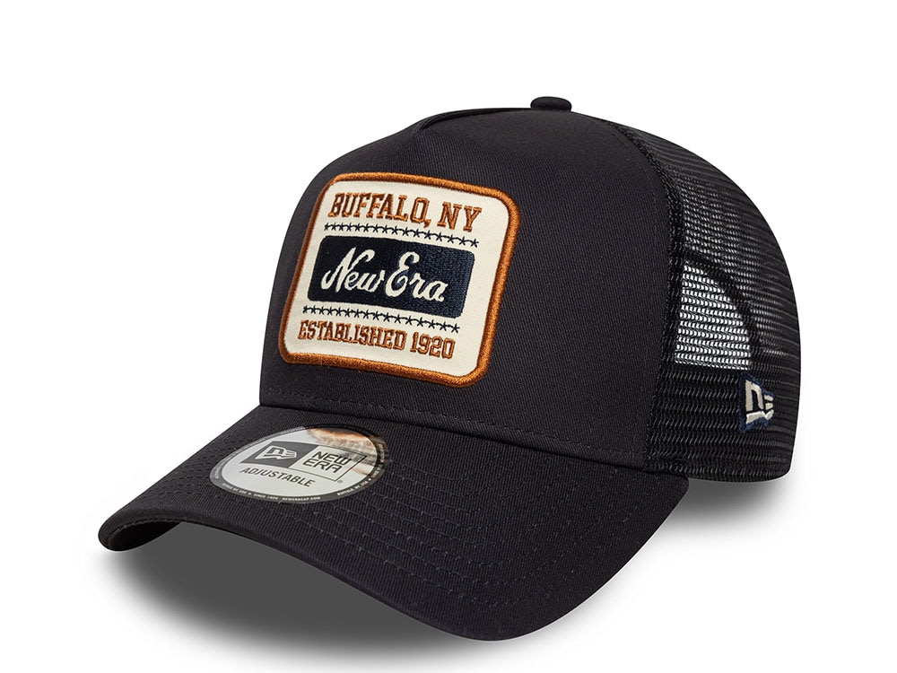 New Era Patch Navy 9Forty A Frame Trucker Snapback Cap