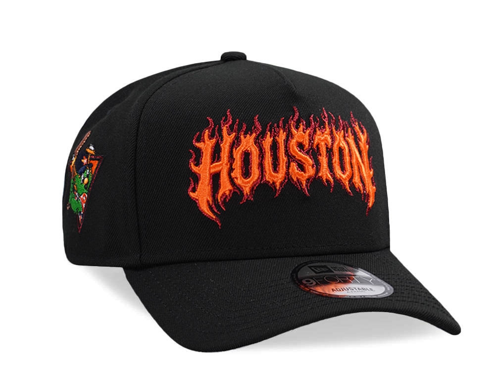 New Era Houston Astros Flames Black Prime Edition 9Forty A Frame Snapback Cap
