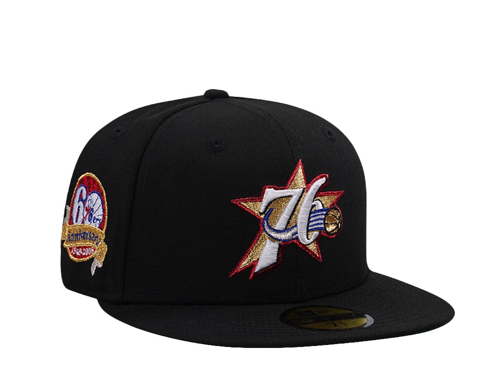 New Era Philadelphia 76ers 60th Anniversary Allen Iverson Black Prime Edition 59Fifty Fitted Cap