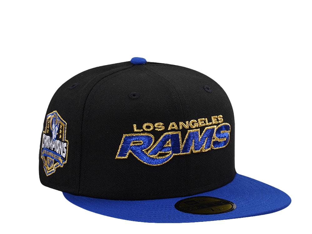 New Era Los Angeles Rams Super Bowl LVI Champions Black Two Tone Edition 59Fifty Fitted Cap