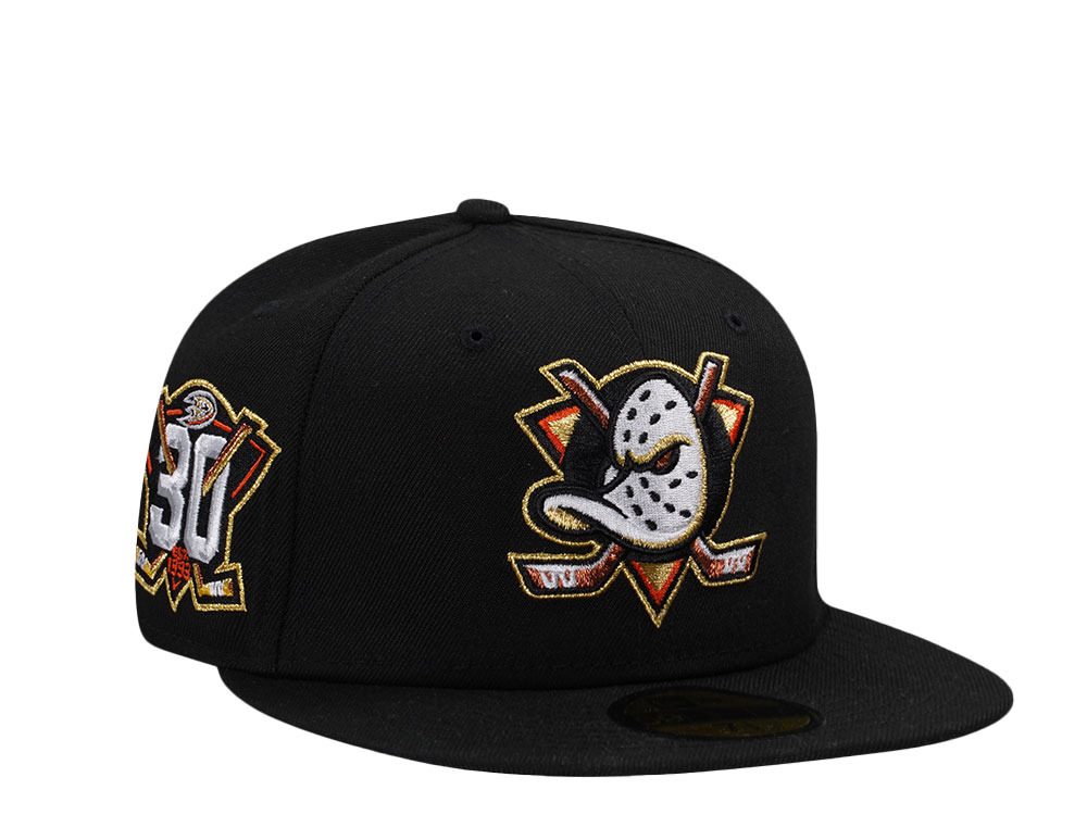 New Era Anaheim Ducks 30th Anniversary Black Metallic Edition 59Fifty Fitted Cap