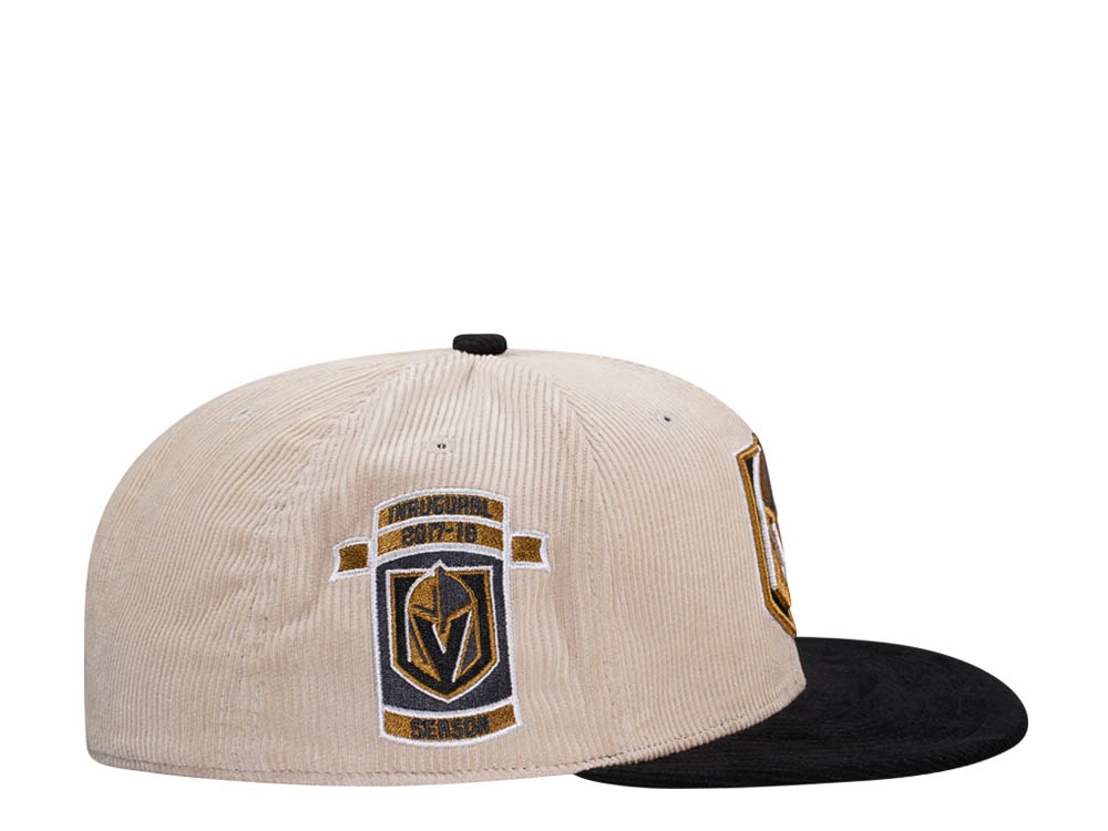 Mitchell & Ness Vegas Golden Knights Inaugural Season 17 Two Tone Cord Edition Dynasty Fitted Cap