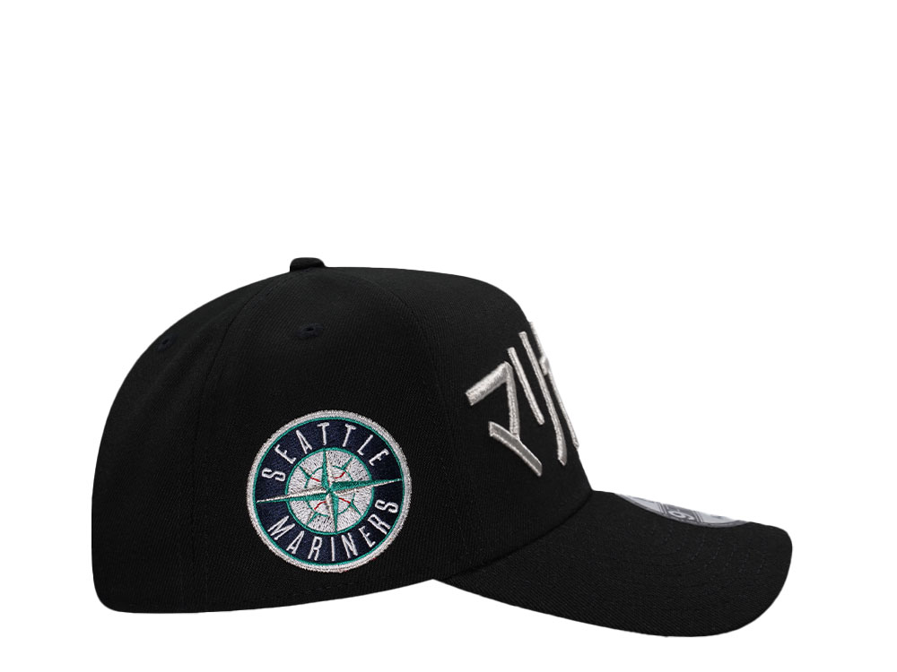 New Era Seattle Mariners Kanji Black Silver Prime Edition 9Forty A Frame Snapback Cap
