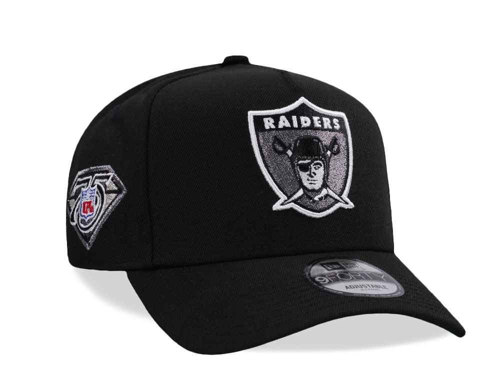 New Era Las Vegas Raiders 75th Anniversary Black Prime Edition 9Forty A Frame Snapback Cap