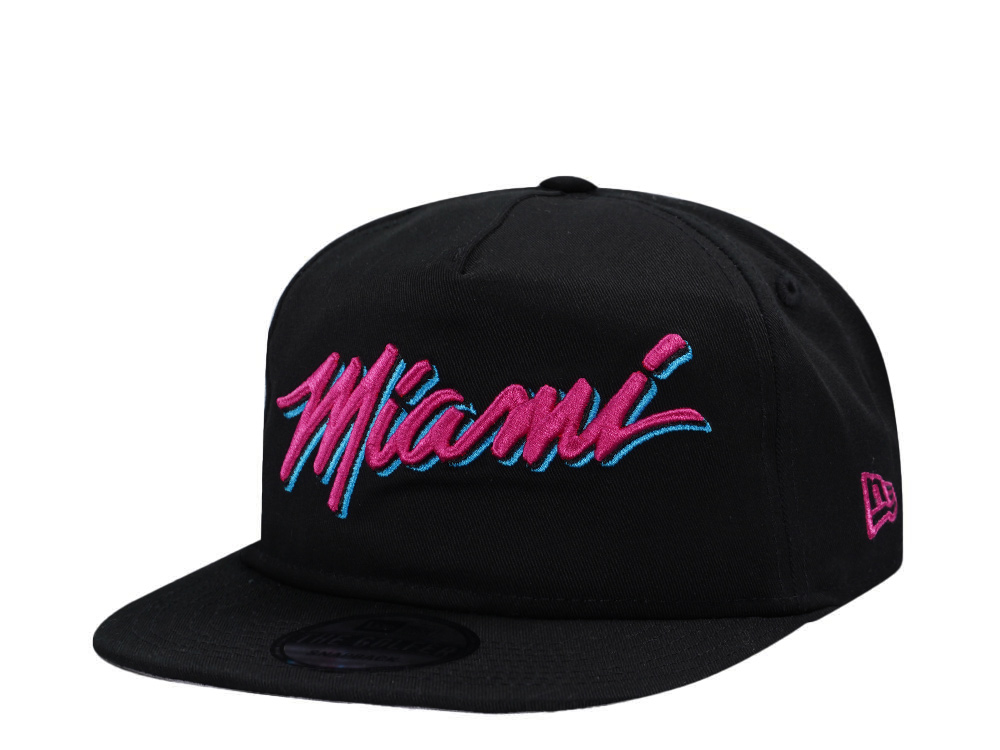 New Era Miami Heat Black Prime Edition Golfer Snapback Cap