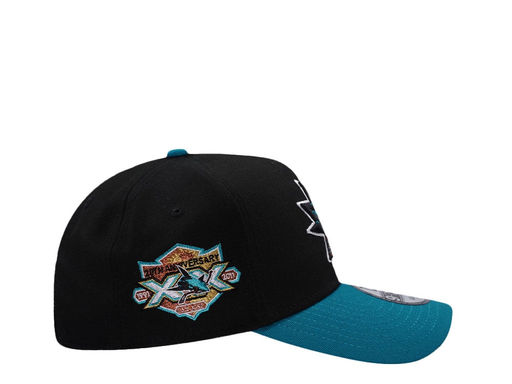 New Era San Jose Sharks 20th Anniversary Black Two Tone Edition 9Forty A Frame Snapback Cap