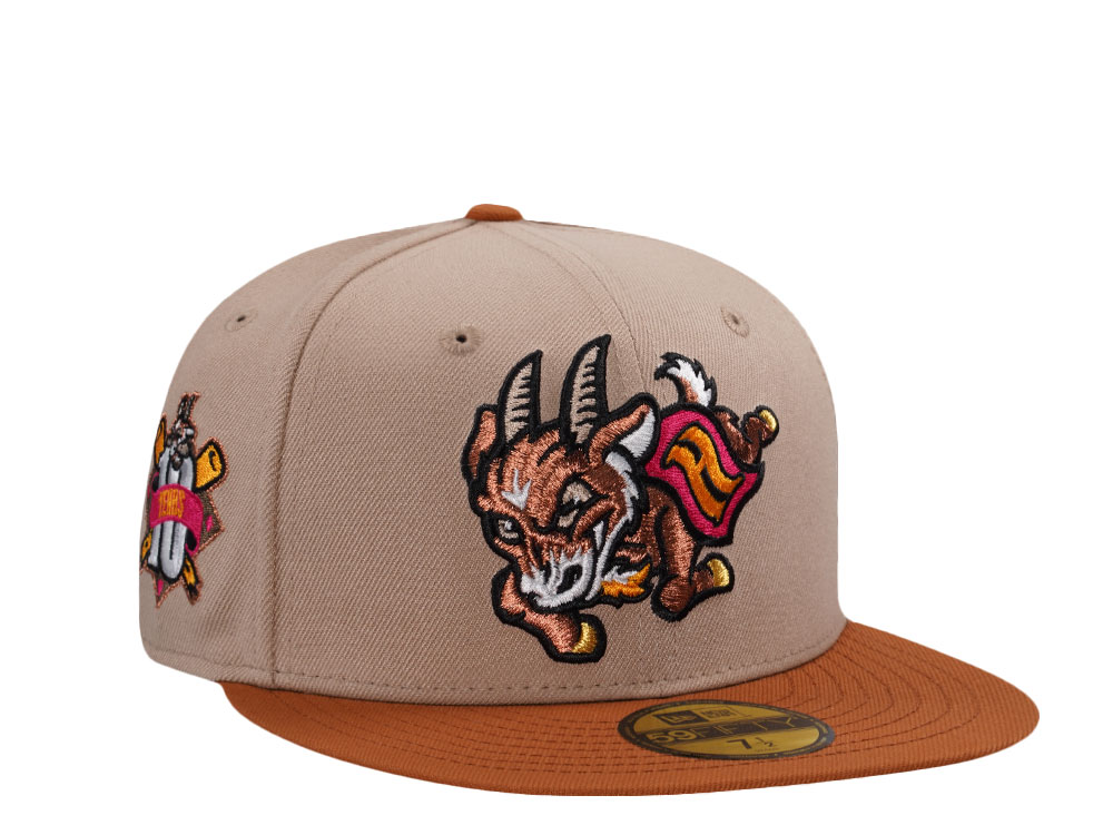 New Era Hartford Yard Goats 10th Anniversary Camel Two Tone Edition 59Fifty Fitted Cap