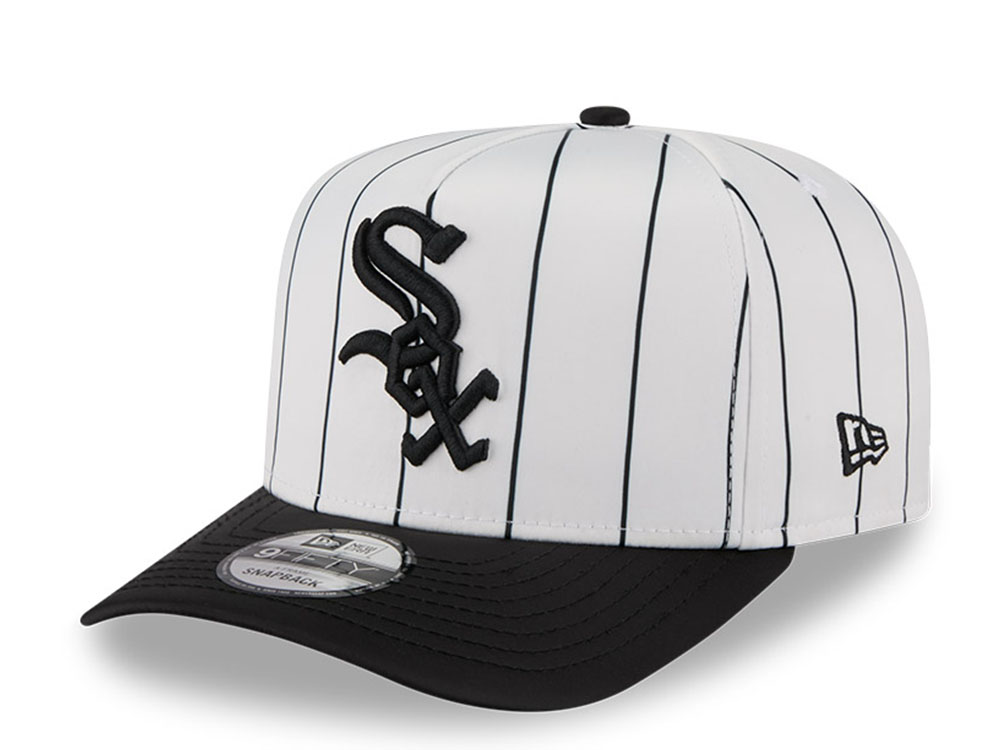 New Era Chicago White Sox Satin Pinstripe 9Fifty A Frame Snapback Cap