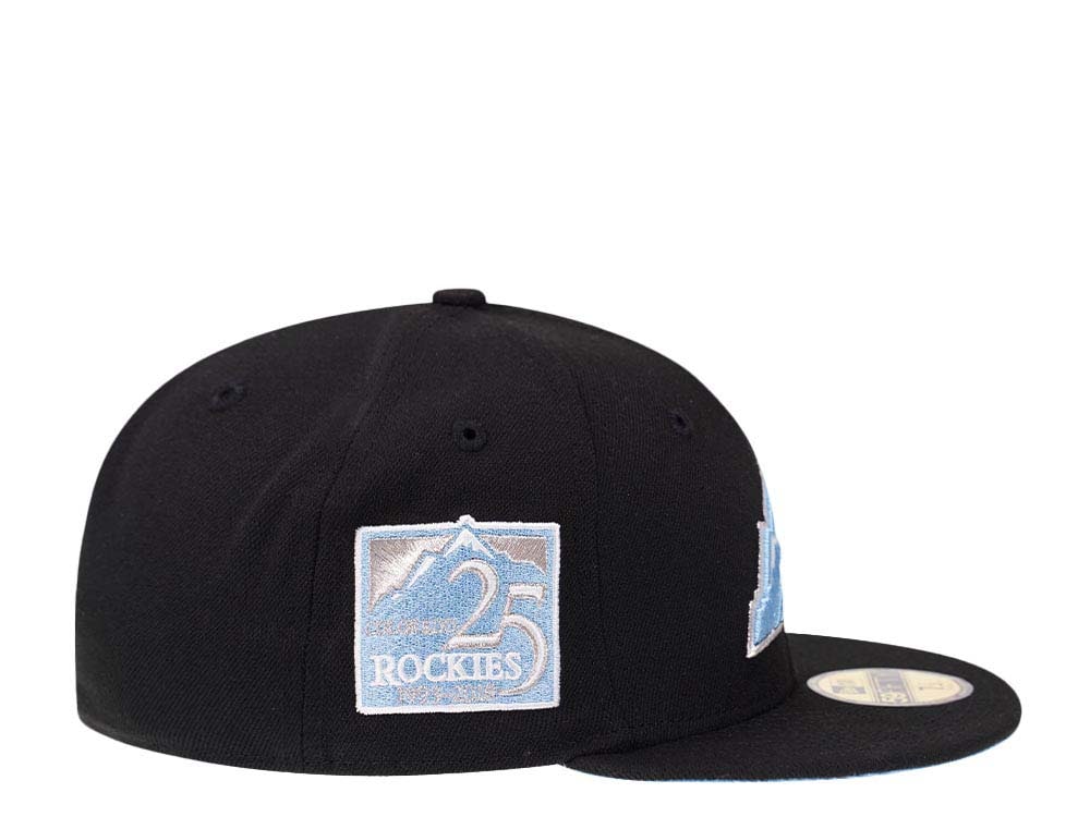 New Era Colorado Rockies 25th Anniversary Glacier Blue Silver Edition 59Fifty Fitted Cap