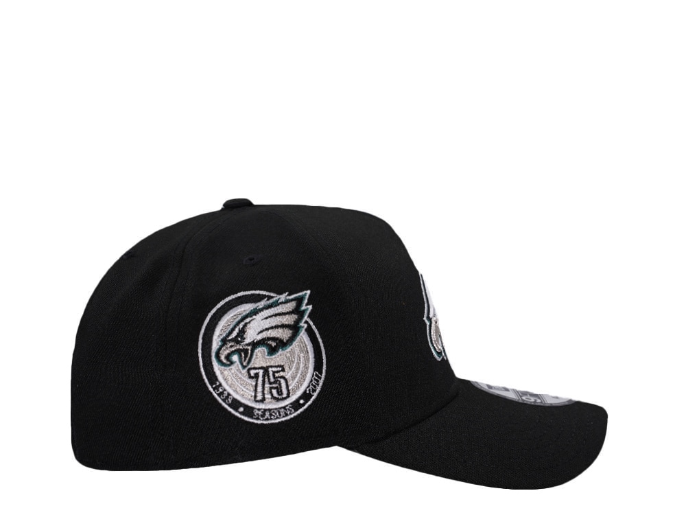 New Era Philadelphia Eagles 75th Anniversary Black Prime Edition 9Forty A Frame Snapback Cap