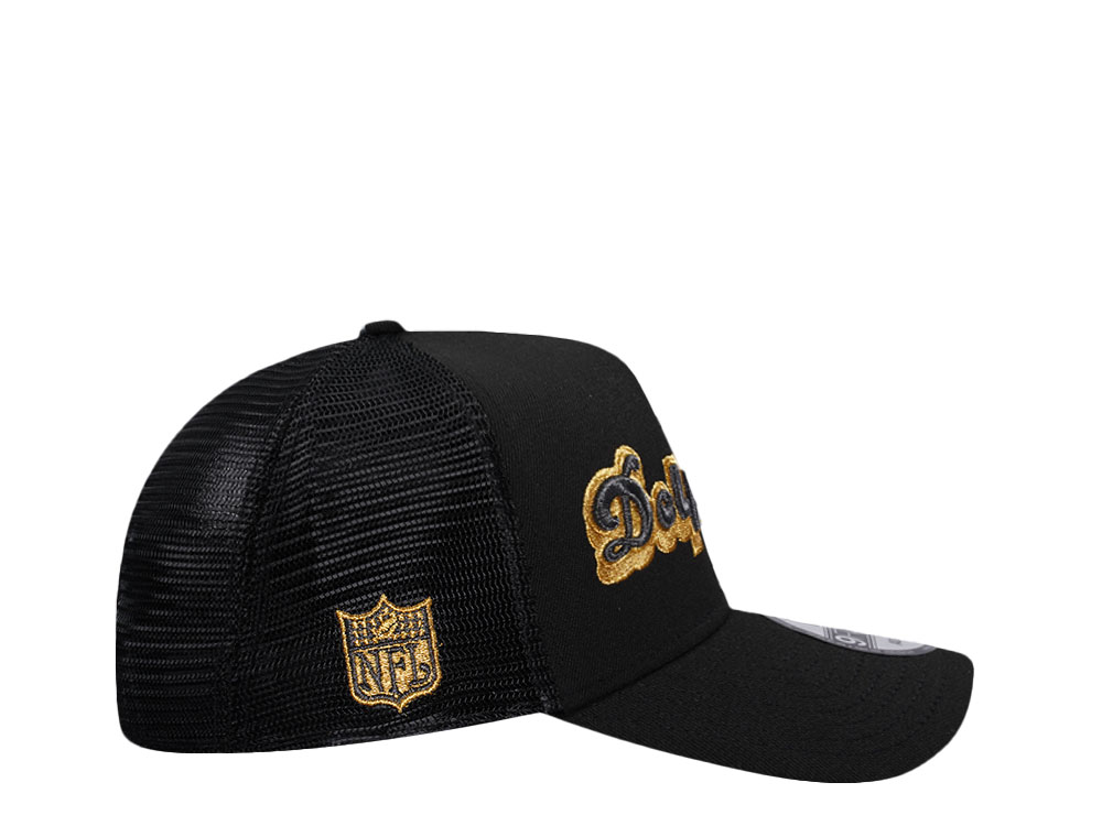 New Era Miami Dolphins Black and Gold Classic Edition Trucker A Frame 9Forty Cap