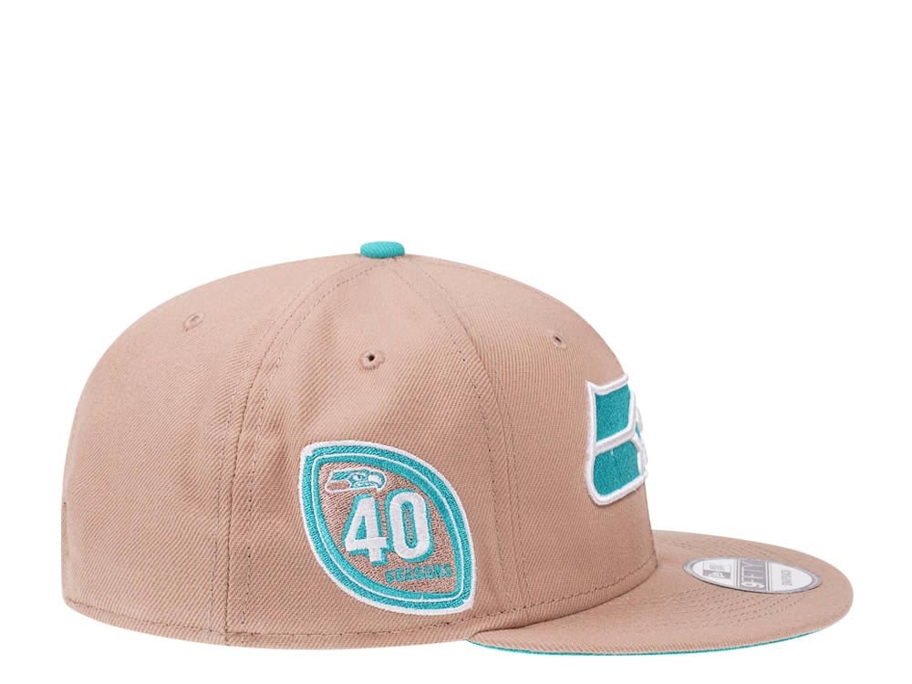 New Era Seattle Seahawks 40 Seasons Camel Mint Edition 9Fifty Snapback Cap