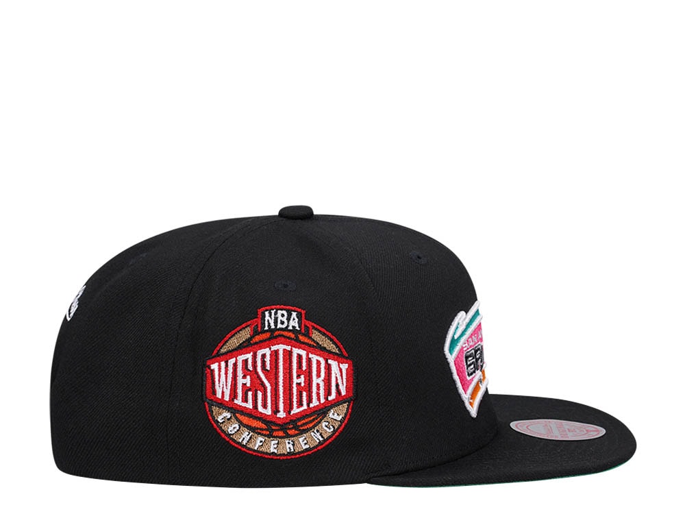 Mitchell & Ness San Antonio Spurs Conference Patch Black Snapback Cap