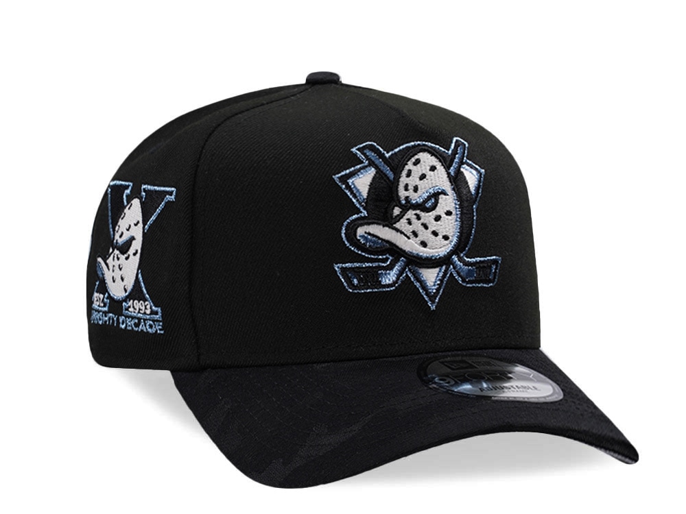 New Era Anaheim Ducks 10th Anniversary Black Camo Two Tone Edition 9Forty A Frame Snapback Cap
